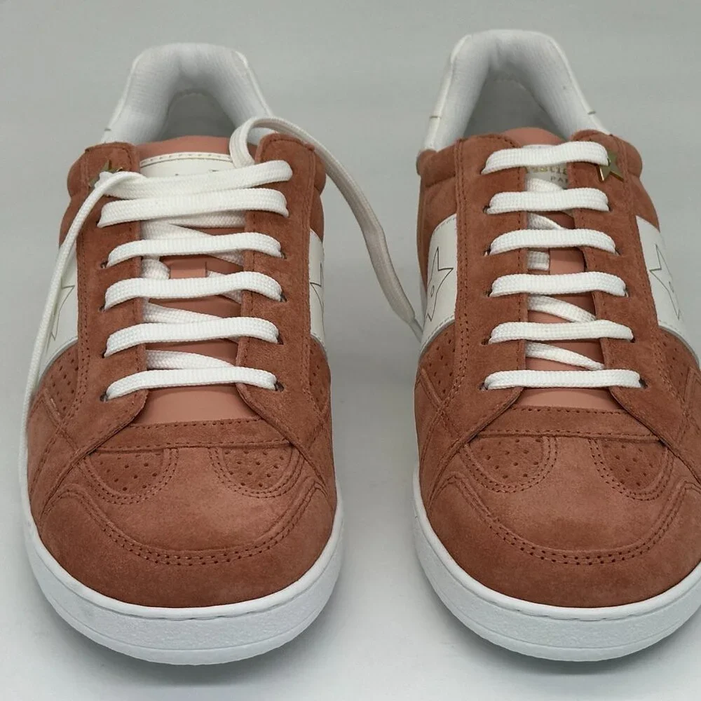 DIOR Star Lace Up Low Top Suede Leather Sneakers Trainers Dusty Candy - Picture 4 of 13